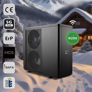 House Heating Cooling R290 Inverter Air Source Heat Pump 75 Degree Water