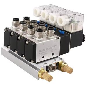 4V210-08 DC24V 5 Way 2 Position Pneumatic Air Control Solenoid Valve Assembled on Manifold Valve