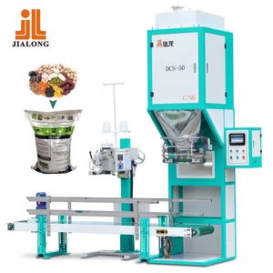 Semi Automatic PLC Rice Wheat Coffee Beans Packaging Machine 50kg Granule Packing System for Corn Peanuts Nuts Grains Seeds Powder Vacuum Sealing Filling