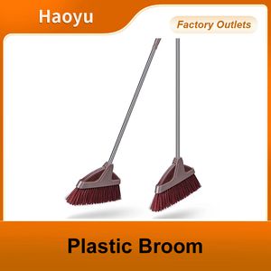 Plastic Broom Plastic Floor Broom Indoor Broom Long Handle House Broom for Floor Cleaning Sweeping Broom for Kitchen, Garage, Lobby, Patio and Garden