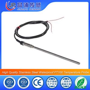 Customized High Quality Stainless Steel Waterproof PT100 Temperature Probe NPT 1/2'' Thread with PVC Insulation Lead Wire.