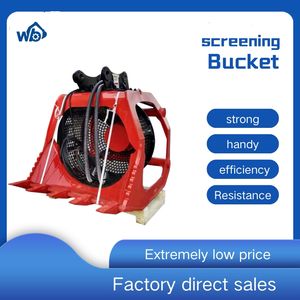 30t 50t Excavator Sorting Sieve Bucket Hydraulic Rotary Screening Bucket