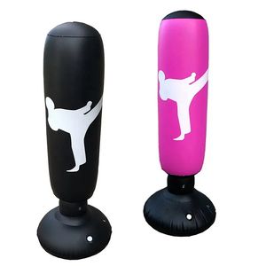 Kids Boxing Equipment Free Standing Pink Inflatable Punching Bag with Stand