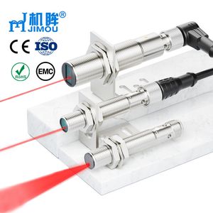 Jimou M12 M18 200mm 500mm PNP/NPN No 3wire 4 Wire Laser Sensor Diffuse Optical Proximity Switch with Screw Installation