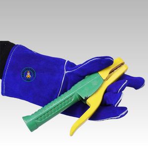 14 Inch PPE Long Cuff Leather Welding Gloves for MIG TIG Stick Welding
