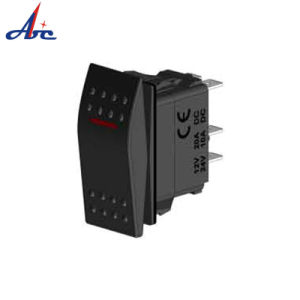 Dpdt on-on-off 6p One LED Illuminated IP68 12V-24V Marine Rocker Switch