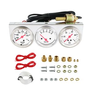 Mrgauge 2"52mm Water Temperature Voltage Oil Pressure Universal Triple 3 Gauge