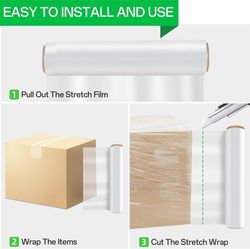PE Stretch Film PE Material Hand Stretch Film Wrapping Machines Packing Plastic Film with 50cm Width
