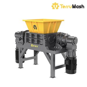 Rubber Tire Woven Bags Barrel Plastic Rubbish Recycling Double Shaft Shredder Machine