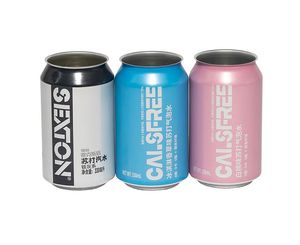 Custom Metal Can Label Printed 250ml 330ml 300ml 500ml Empty Blank Black Aluminum Packaging Soda Cans and Lid for Soft Drinks