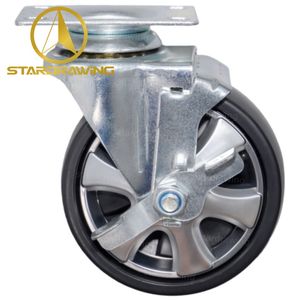 Stardrawing 5inch 125mm Swivel Trolley Cart PVC Wheel Caster