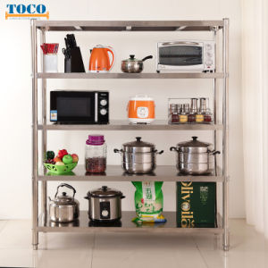 304 Grade on Floor Kitchen Household Stainless Shelving for Microware Oven