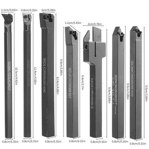 114mm 7PCS Indexable Turning Tool Carbide Lathe Turning Tool Set Inserts with Holders CNC Cutting Tools