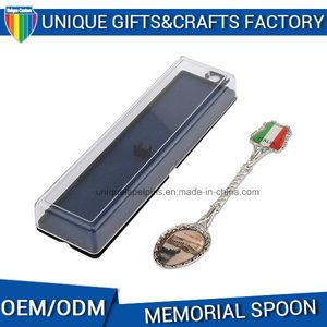 Custom Made Embossed Logo Metal Souvenir Spoon with Gift Box