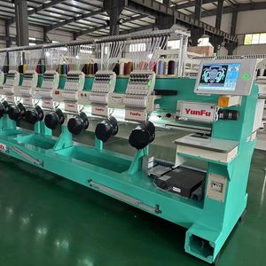 Yunfu 12 Heads 12 15 Needles Embroidery Machine Computerized Flat Embroidery for T- Shirts for Printing Shops