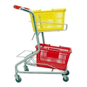 Modern High Quality Utility Plastic Trolley Shopping Cart with Wheels