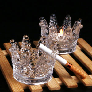 Crystal Ash Tray Transparent Glass Crown Ashtray