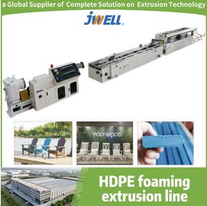 Jwell High Efficiency Making Machine for Foaming Chair HDPE Foam Extruder Line HDPE Sea Chair Profile Production Machine