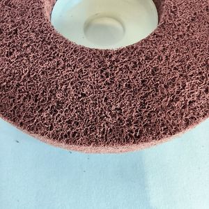 Dark Red Color Non-Woven Nylon Disc 9p for Steel Polishing