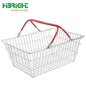 Highbright Supermarket Stackable Metal Carry Wire Mesh Shopping Basket