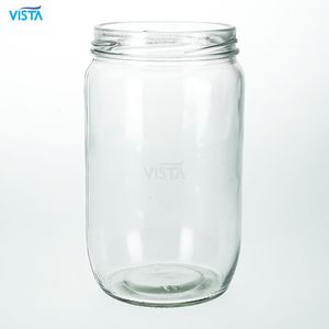 Custom Made Hot Sale Clear Borosilicate 580ml Glass Storage and Screw Lid Food Glass Jar Containers