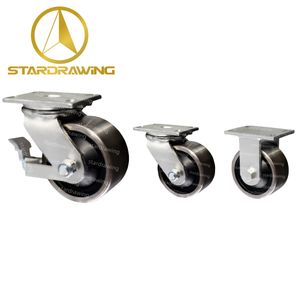 Stardrawing 6/8/10/12inch Heavy Duty Drop Forged Steel Wheel Caster