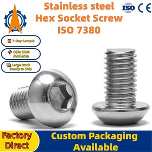 China Fasteners Hex Socket Screw ISO 7380 Round Hex Socket Screw Stainless Steel Bolt