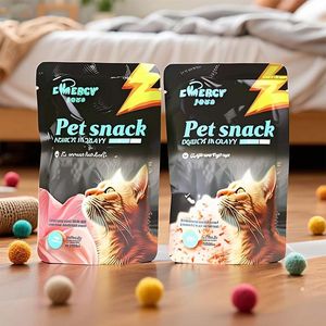 85g Premium Pet Snack Pack Wet Food with Chicken & Beef Taste Goat Milk Protein for Dogs & Cats Chicken Flavor in Bag Packaging