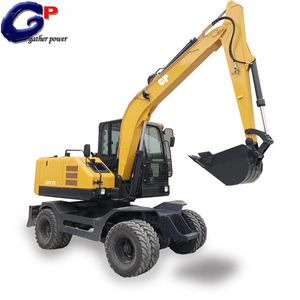 Shanghai Gather Power Wheel Excavator Gwe80 with Cabin Yuchai Engine