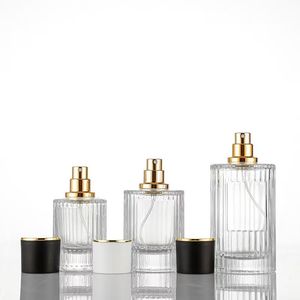 Wholesale 15 Bayonet Stripe Perfume Bottle Empty Bottle Glass Cylinder in Stock