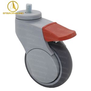 Stardrawing 3/4/5inch 75/100/125mm Threaded Stem Medical Bed Caster Wheel Hospital Furniture Caster