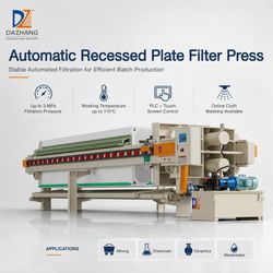 Dazhang Automatic Recessed Chamber Filter Press for Industrial Wastewater Treatment and Municipal Sludge Dewatering Applications