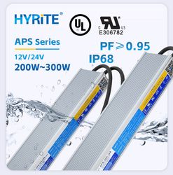 High Pfc IP68 Waterproof LED Driver 200W 300W Wide Voltage 12V/24V AC/DC Transformer UL Certified Switchingpower Supply