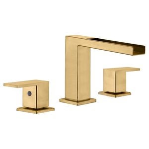 Brushed Gold Finish Deck Mounted 3 Hole Faucet Factory Supply Basin Mixer Zinc Alloy Brass Bathroom Tap