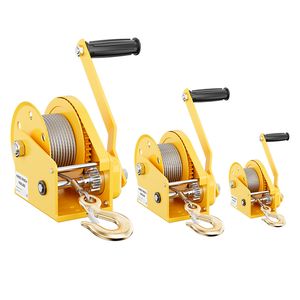 Hot Sales 1200lbs Hand Operated Cable Manual Winch Cable Pulling Hand Winch with Wire Rope Hand Towing Winch