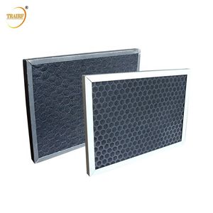 Customized Industrial Pleated Activated Carbon Fabric with Plastic Honeycomb Pre Air Filter for Removing Odor