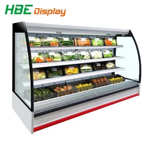 Supermarket Upright Commercial Refrigerator Fruit and Vegetables Display Chiller