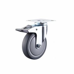 Flexible 3/4/5 Inch TPR Furniture Casters with Brake Light Duty Swivel Wheels