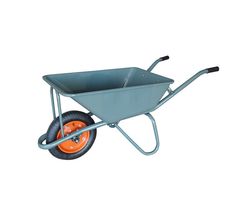 Heavy-Duty Wheelbarrow with 120 Kg Load Capacity and Metal Tray