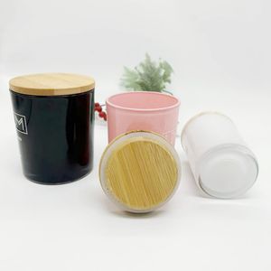 Custom Logo Color Luxury 4oz 8oz 10oz 14 Oz Thick Empty Glass Candle Jars with Lid