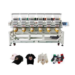 Yunfu 1200 Rpm Multi Needles 6 Heads Monogram Embroidery Machine Computerized Machinery for Shirts Socks