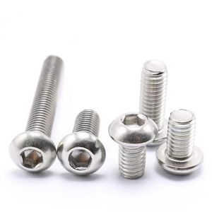 So7380 M2 M2.5 M3 M4 M5 M6 304 A2 Round 304 Stainless Steel Screws Hex Socket Button Head Allen Bolt Mechanical Screw