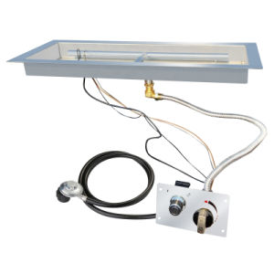 24X8 Inch Stainless Steel Rectangle Drop in Rectangle Fire Pit Burner