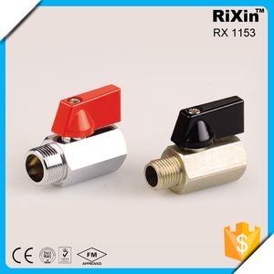 Black Handle 1/2 Inch Bsp Thread Male & Female Brass Mini Ball Valve