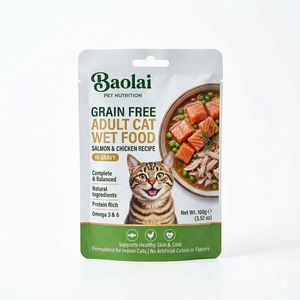 Custom Printed 80g 120g Wet Cat Food Pouch Packaging 121 Degree High Temperature Retort Bag