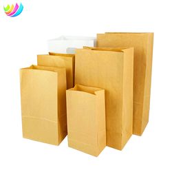 Custom Logo Brown Kraft Paper Bag Wholesale Grocery Flat Bottom Paper Bag for Food