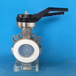 Customized PTFE Seal Disc Butterfly Valve PTFE Lined PFA Valve