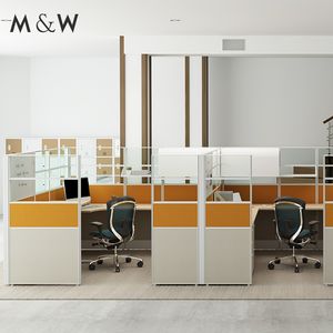 M&W Best Selling Modern Workstation Furniture Modular 4 Person Office Desk Cubicle