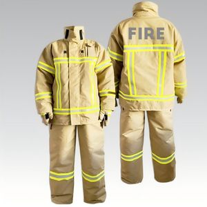 Custom Logo Fire Printing Khaki Firefighting Protective Suit Fireman Safety Outfit