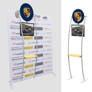Curved Handle for Easy Installation of Exhibition TV Stand